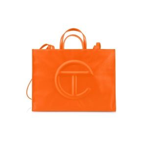 Large orange Telfar Shopping bag